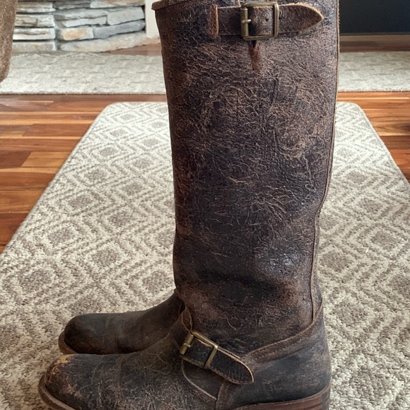 FRYE BLACK/BROWN VERONICA SLOUCH BOOT 7 - Picture 2 of 9